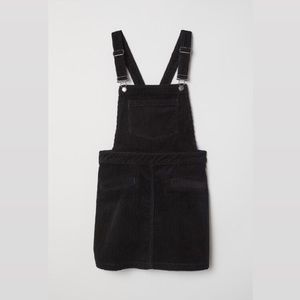 H&M black corduroy overall dress size 10